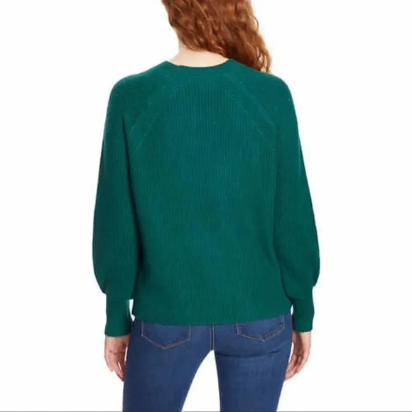 Jessica Simpson Ladies' Large Knit Crewneck Long Sleeve Green Sweater - Picture 3 of 4